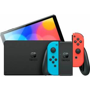 Портативна ігрова приставка Nintendo Switch OLED with Neon Blue and Neon Red Joy-Con (045496453442) (неоновий червоний/неоновий синій)