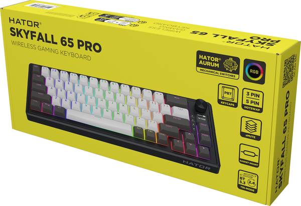 Клавіатура HATOR Skyfall 65 PRO Wireless Grey-Black US Silent Switches (HTK4160)