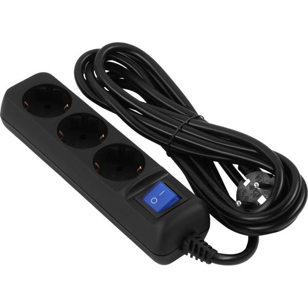 Мережевий фільтр 2E 3 м, 3 розетки Black (2E-U03ESM3BK)