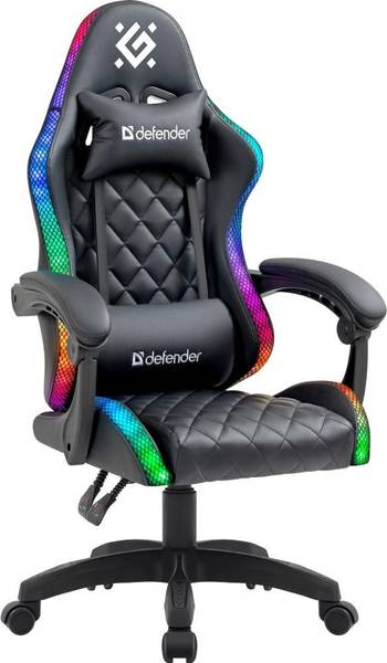Комп'ютерне крісло для геймера Defender Energy RGB black (64559)
