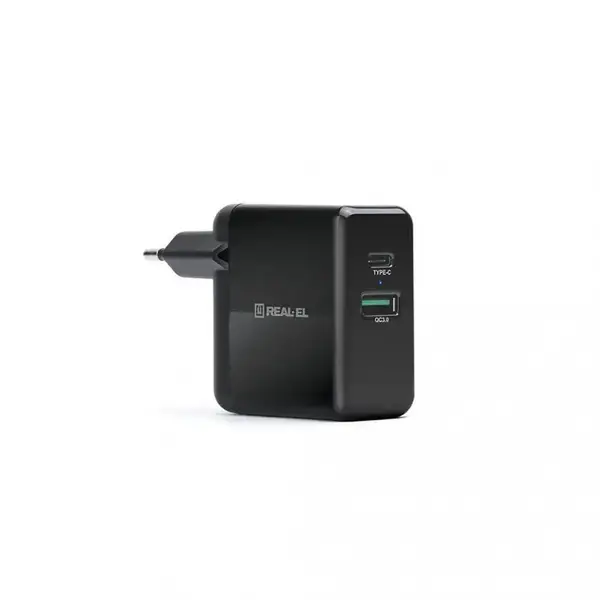 Мережевий зарядний пристрій REAL-EL CH-350 Black (EL123160017)