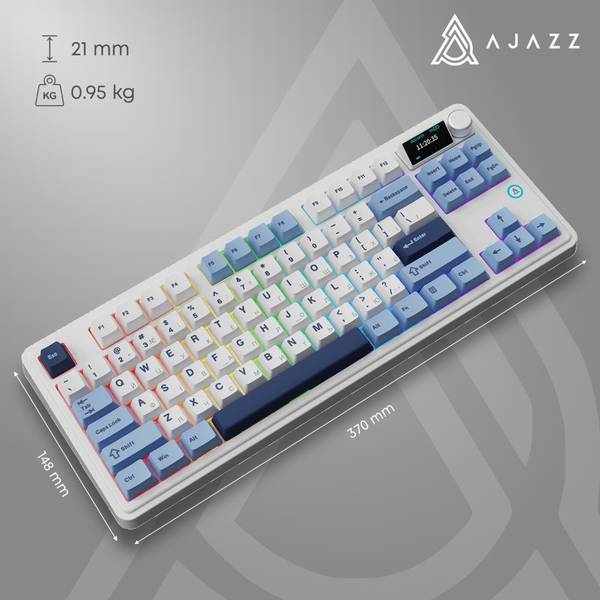 Клавіатура Ajazz AK870 Plus RGB Murad Switches Blue/White/Dark Blue (AK870-MU-BWD)
