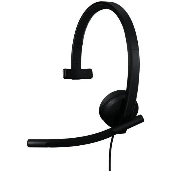 Навушники з мікрофоном Logitech H570e Mono USB-C Black (981-001427)