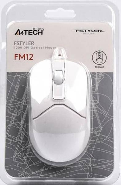 Миша A4Tech FM12 USB White
