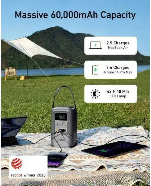 Зовнішній акумулятор (павербанк) Anker 548 60000mAh Grey