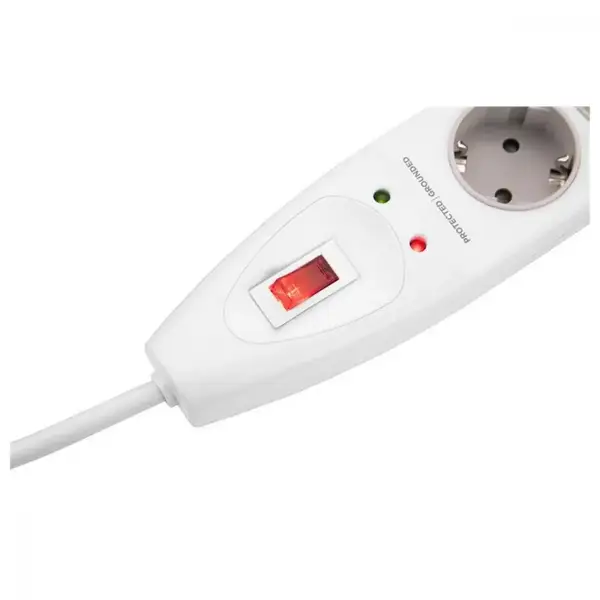 Мережевий фільтр-подовжувач 2E 5XSchuko 3G*1.5мм, 3м, white (2E-SP515M3WH)