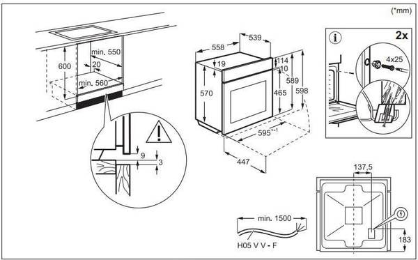 Духовка електрична Electrolux LOF3H10BK