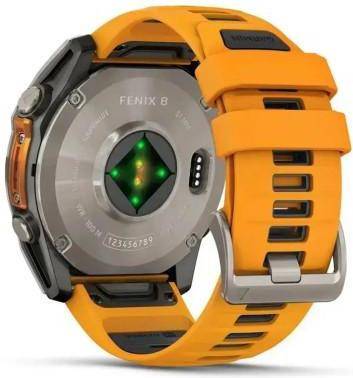 Смарт-годинник Garmin Fenix 8 47mm AMOLED Sapphire Titanium w. Spark Orange/Graphite Silicone Band (010-02904-10/11/19)