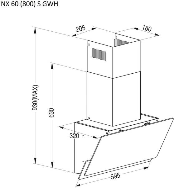 Витяжка похила Pyramida NX 60 (800) S GWH