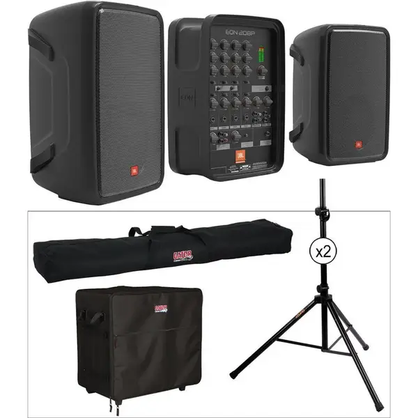 Акустичний комплект (активний мікшер + 2 колонки) JBL EON208P