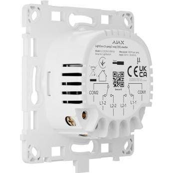 Реле двухклавишный Вимикач (реле) Ajax LightCore 2-gang for LightSwitch Jeweller (000029718) Ajax LightCore 2-gang for LightSwitch Jeweler, беспроводной