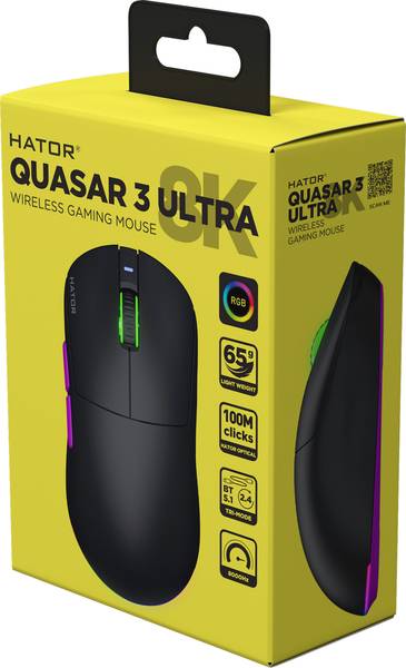 Миша HATOR Quasar 3 Ultra 8K Black Wireless (HTM770)