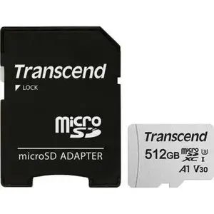 Карта пам'яті Transcend 512 GB microSDXC Clase 10 UHS-I (U3) + SD-adapter TS512GUSD300S-A Карта пам'яті Transcend 512 GB microSDXC Clase 10 UHS-I (U3) + SD-adapter TS512GUSD300S-A