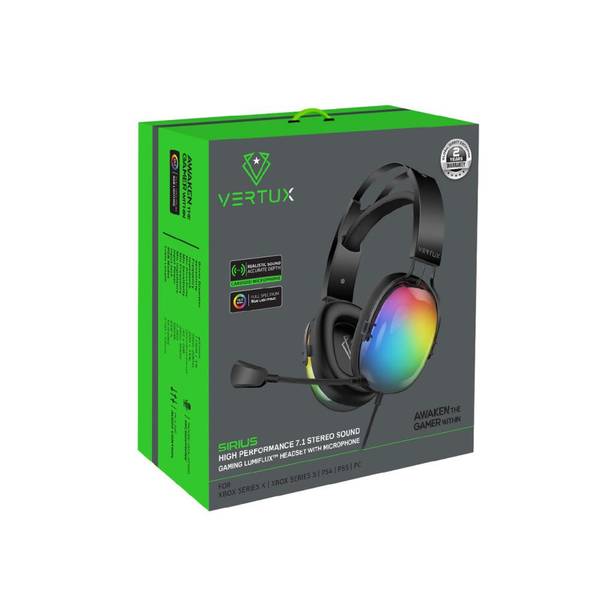 Навушники з мікрофоном Vertux Sirius 7.1 USB Black (sirius.black)