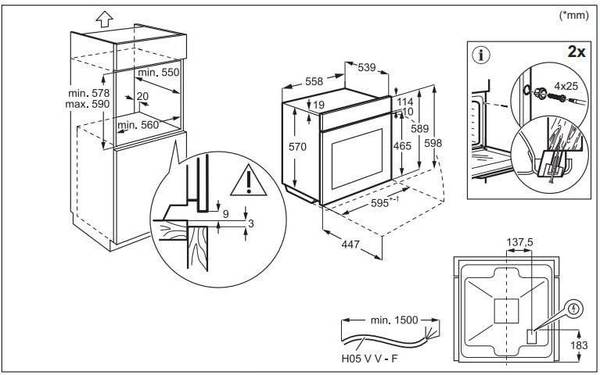 Духовка електрична Electrolux LOF3H10BK