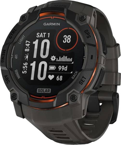 Смарт-годинник Garmin Instinct 3 50mm Solar Black with Charcoal Band (010-02935-00/40)