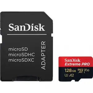 Карта пам'яті SanDisk 128 GB microSDXC UHS-I U3 Extreme Pro + SD Adapter SDSQXCD-128G-GN6MA Карта пам'яті SanDisk 128 GB microSDXC UHS-I U3 Extreme Pro + SD Adapter SDSQXCD-128G-GN6MA
