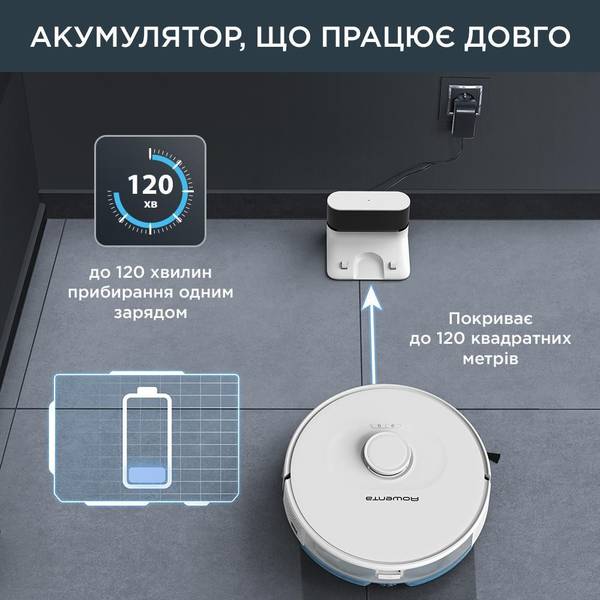 Робот-пилосос з вологим прибиранням Rowenta X-PLORER Serie 75 S RR8567WH