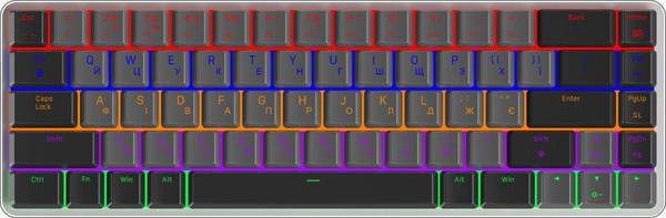 Клавиатура GamePro MK122R Red Switch Low Profile Dark Gray