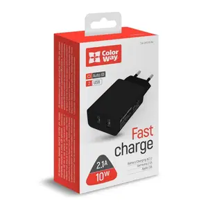 Мережевий зарядний пристрій ColorWay CW-CHS015-BK