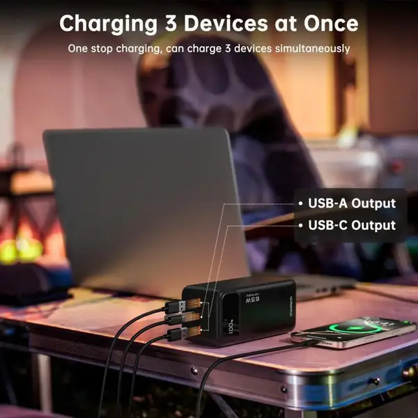 Зовнішній акумулятор (павербанк) Choetech B733 50000mAh PD 65W Black (B733-CCBK)