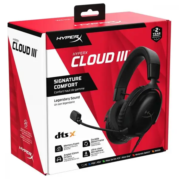 Навушники з мікрофоном HyperX Cloud III Black (727A8AA)