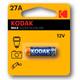 Батарейка Kodak A27 bat Alkaline 1шт Max (30414372)