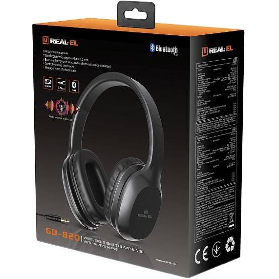 Навушники з мікрофоном REAL-EL GD-820 Black (EL124100051)