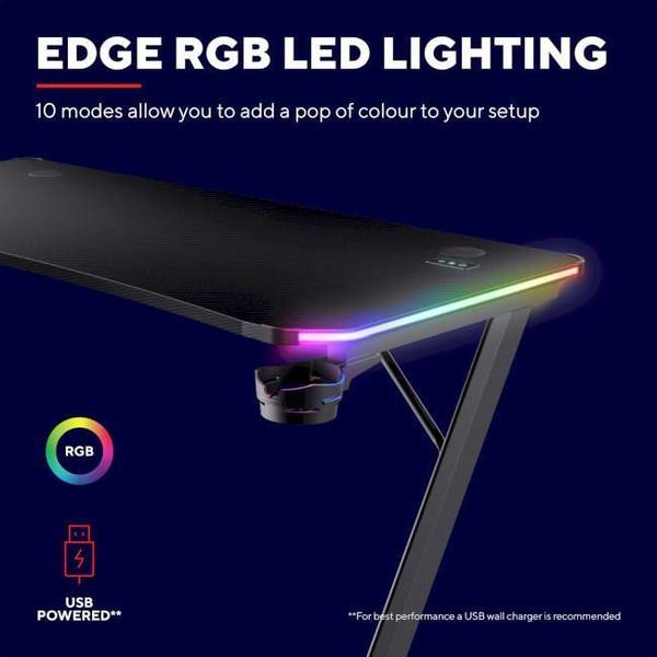 Геймерский игровой стол Trust GXT 709 Luminus Black (25184)