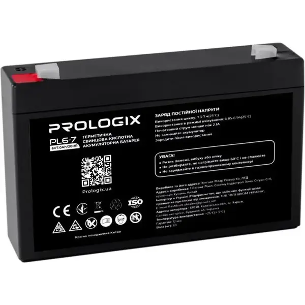 Акумулятор для ДБЖ Prologix AGM 6V 7Ah (PL6-7)
