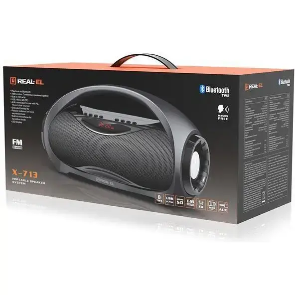 Портативна колонка REAL-EL X-713 Black (EL121600014)