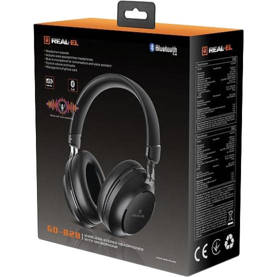 Навушники з мікрофоном REAL-EL GD-828 Black (EL124100052)