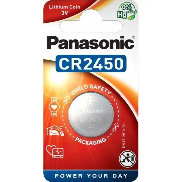 Батарейка Panasonic CR-2450 bat(3B) Lithium 1шт (CR-2450EL/1B)