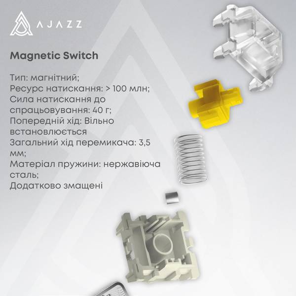 Клавіатура Ajazz AK680 MAX Magnetic Switch Black/Gray/Yellow (AK680-M-BGY-A)