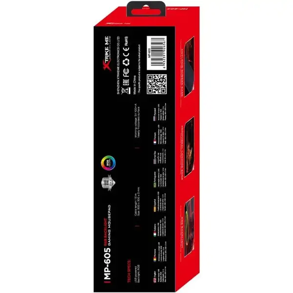 Коврик для мыши XTRIKE ME MP-605 RGB (6932391926567)