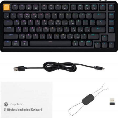 Клавіатура Keychron J1 82 Key K Pro Brown RGB Black (J1-H3-UA)