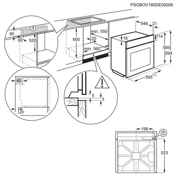Духовка електрична Electrolux EOF3H50BK