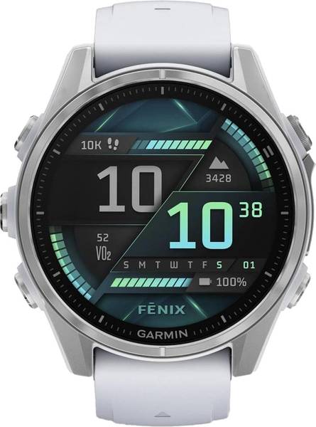 Смарт-годинник Garmin Fenix 8 43mm AMOLED Silver with Whitestone Silicone Band (010-02903-06)