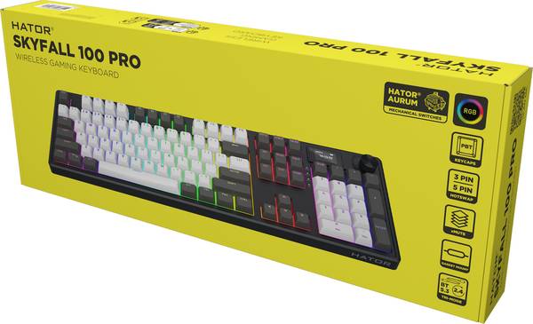 Клавіатура HATOR Skyfall 100 PRO Wireless Grey-Black US Silent Switches (HTK4100)