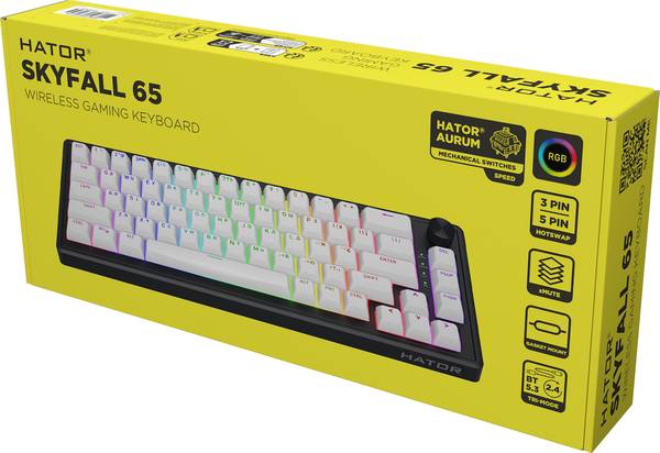 Клавіатура HATOR Skyfall 65 Wireless Black-White (HTK3160UA)