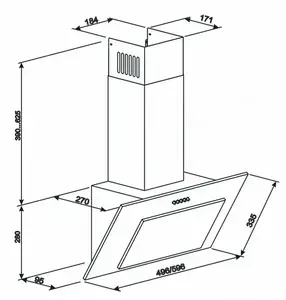 Витяжка похила Eleyus VERTICAL 470 60 BL
