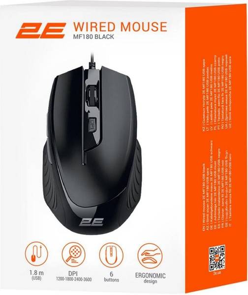 миша 2E MF180 Black (2E-MF180UB)