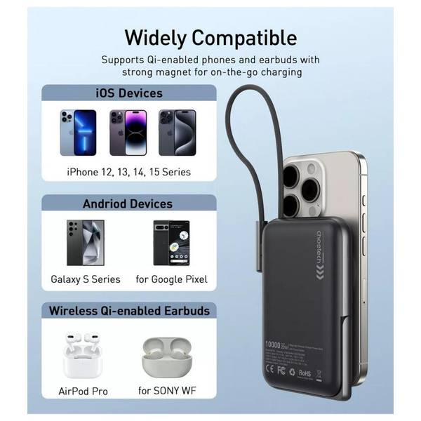 Внешний аккумулятор (Power Bank) Choetech B735 10000mAh Black (B735-CCBK)