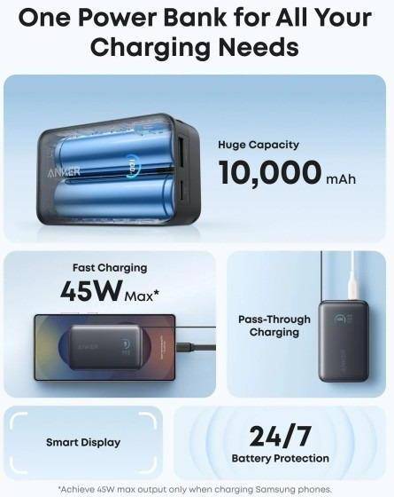 Зовнішній акумулятор (павербанк) Anker Nano 10000 mAh Black (A1638H11)