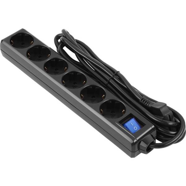Мережевий фільтр 2E 3 м, 6 розеток Black (2E-U06ESM3BK)