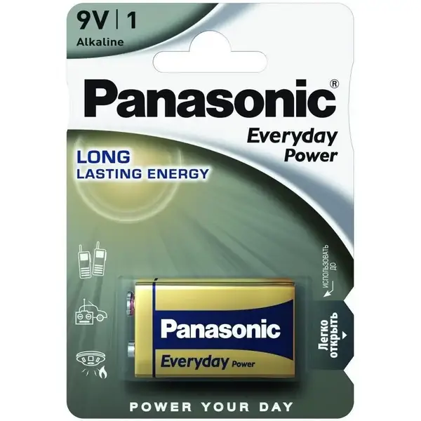 Батарейка Panasonic Krona bat Alkaline 1шт EVERYDAY POWER (6LR61REE/1B)