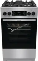 Плита Gorenje комбінована, 70л, 50x60см, дисплей, IconLed, газ на склі, чавун, нерж