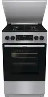 Плита Gorenje комбінована, 70л, 50x60см, металева кришка, дисплей, IconLed, емальовані, сірий