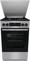 Плита Gorenje комбінована, 62л, 50x60см, метал. кришка, дисплей, емальовані реш, титан