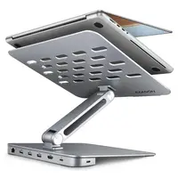 Підставка для ноутбуків AXAGON HMC-STND USB-C 5Гбіт/с алюмінієва підставка - HUB 7in1